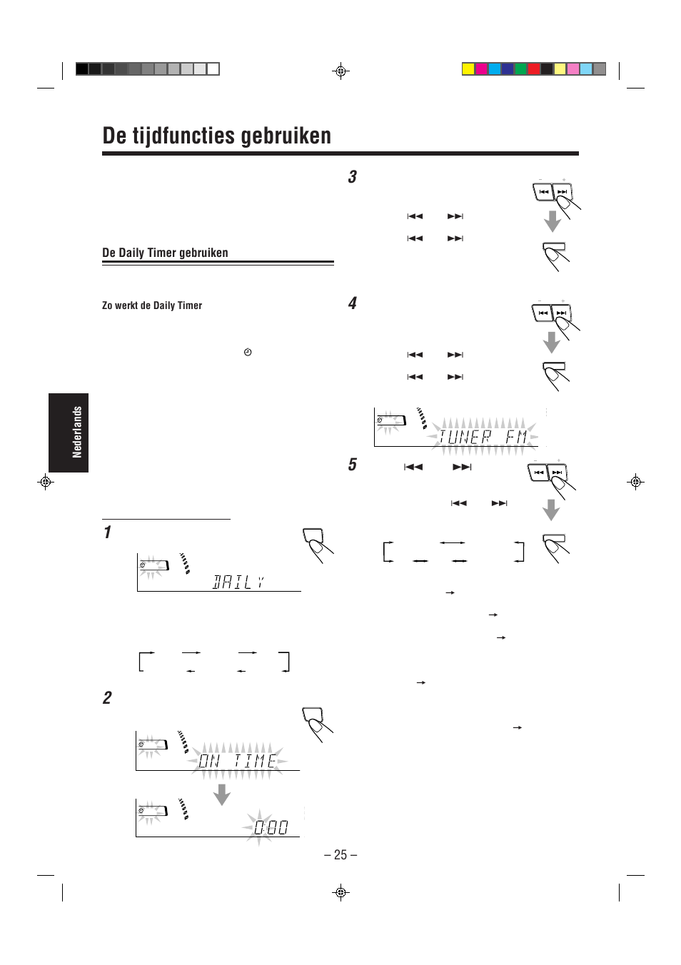 De tijdfuncties gebruiken, De daily timer gebruiken | JVC CA-MXJ850R User Manual | Page 30 / 36