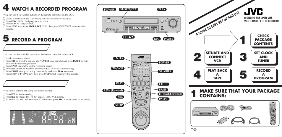 JVC VCR User Manual | 2 pages