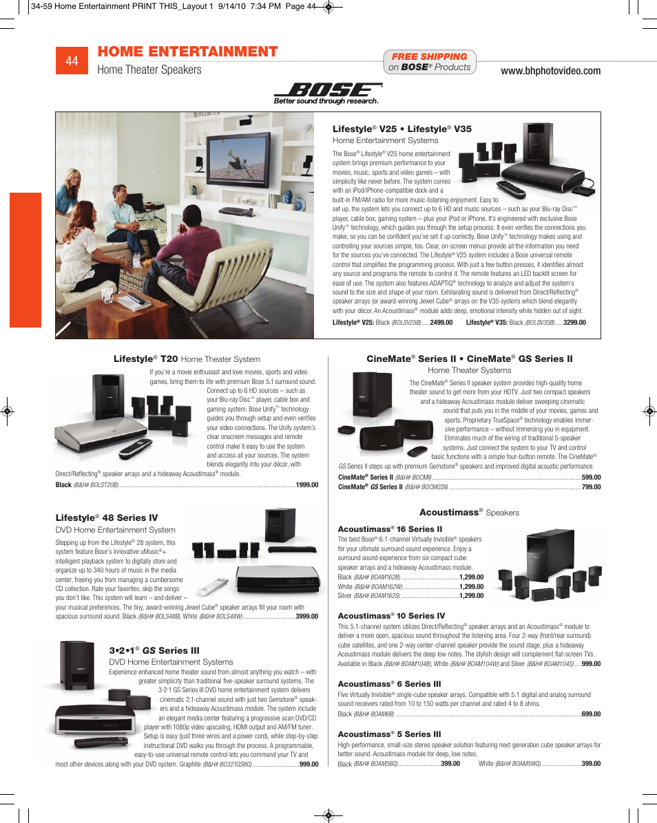Home entertainment, Home theater speakers, Free shipping on bose | Products lifestyle, Acoustimass, Gs series iii, Lifestyle, V25 • lifestyle, Cinemate, Series ii • cinemate | JVC DV-SP506 User Manual | Page 11 / 32