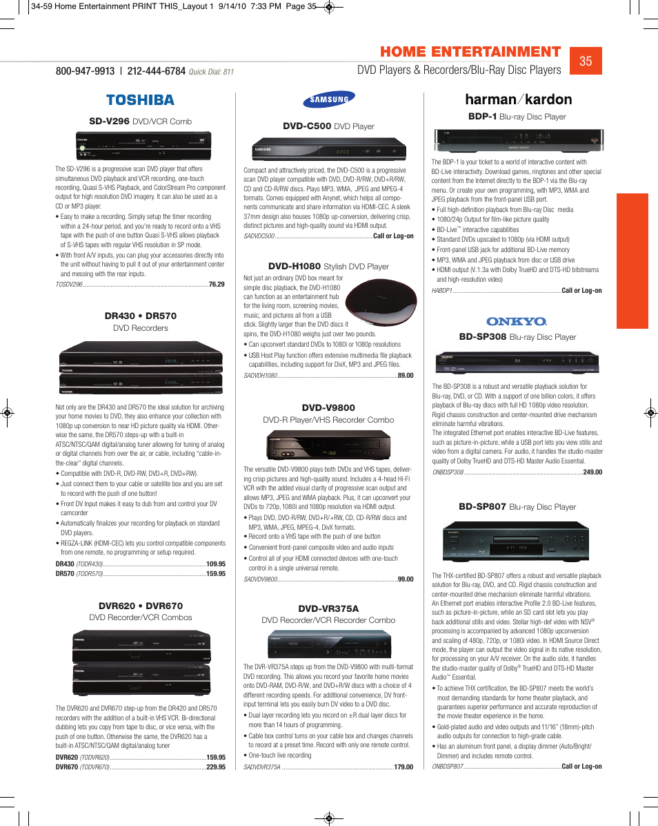Home entertainment, Dvd players & recorders/blu-ray disc players | JVC DV-SP506 User Manual | Page 2 / 32