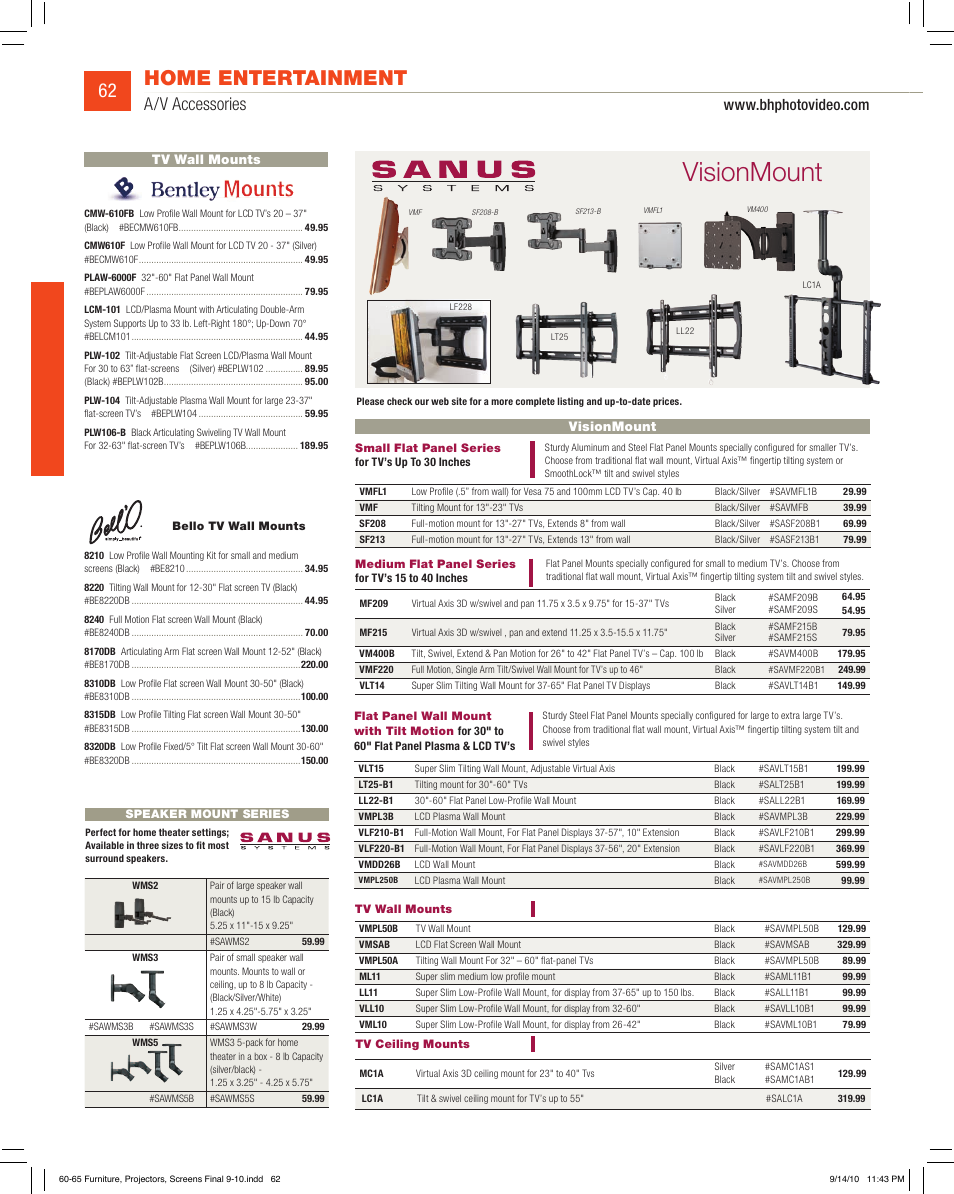 Visionmount, Home entertainment, A/v accessories | JVC DV-SP506 User Manual | Page 29 / 32