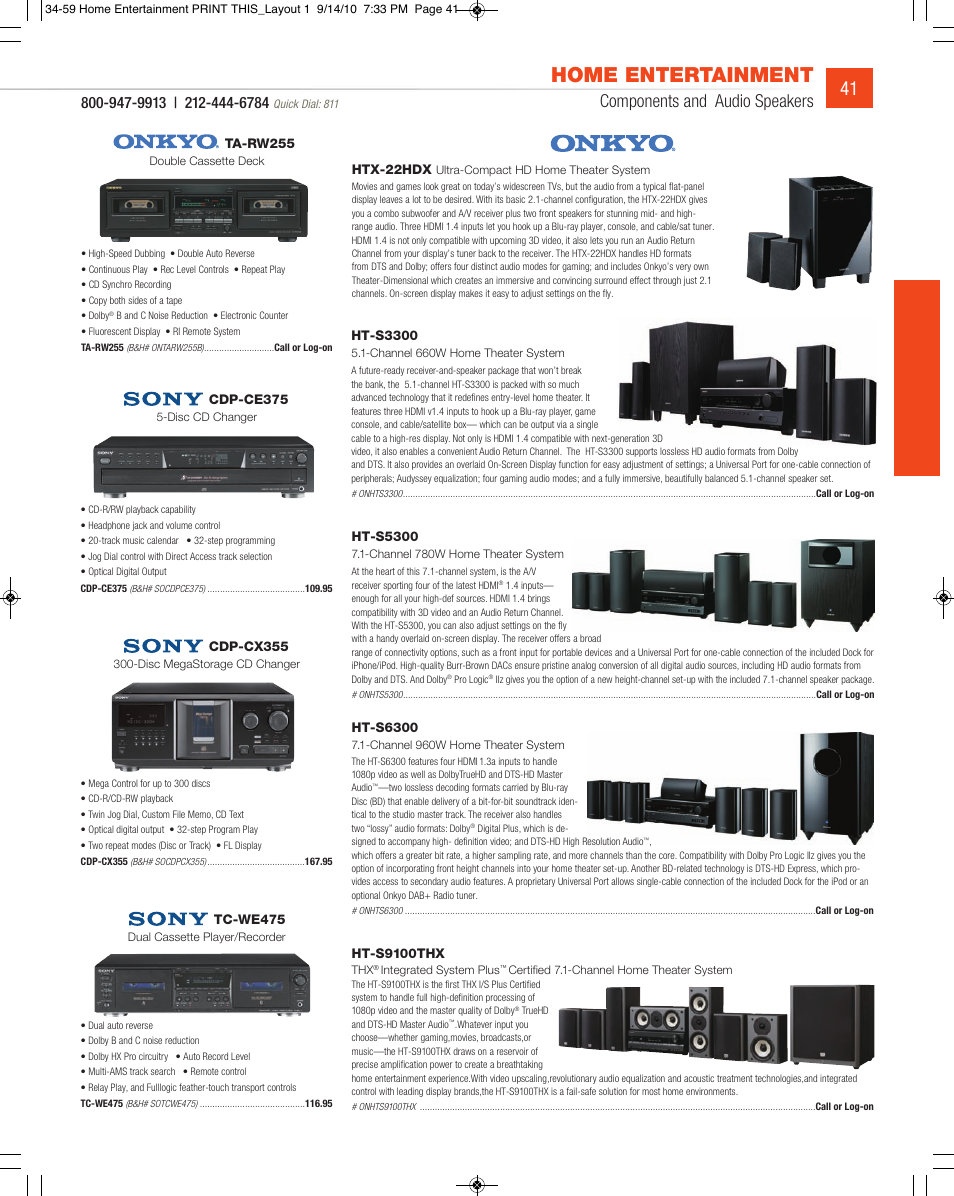 Home entertainment, Components and audio speakers | JVC DV-SP506 User Manual | Page 8 / 32
