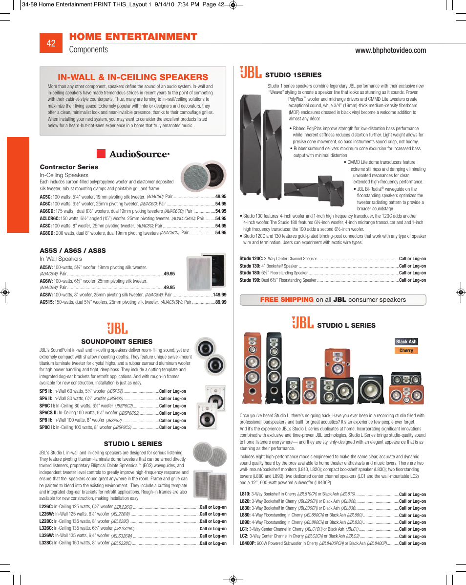 Home entertainment, Components, In-wall & in-ceiling speakers | JVC DV-SP506 User Manual | Page 9 / 32