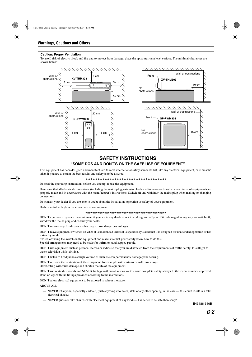 Safety instructions, Warnings, cautions and others | JVC XV-THM303 User Manual | Page 3 / 47