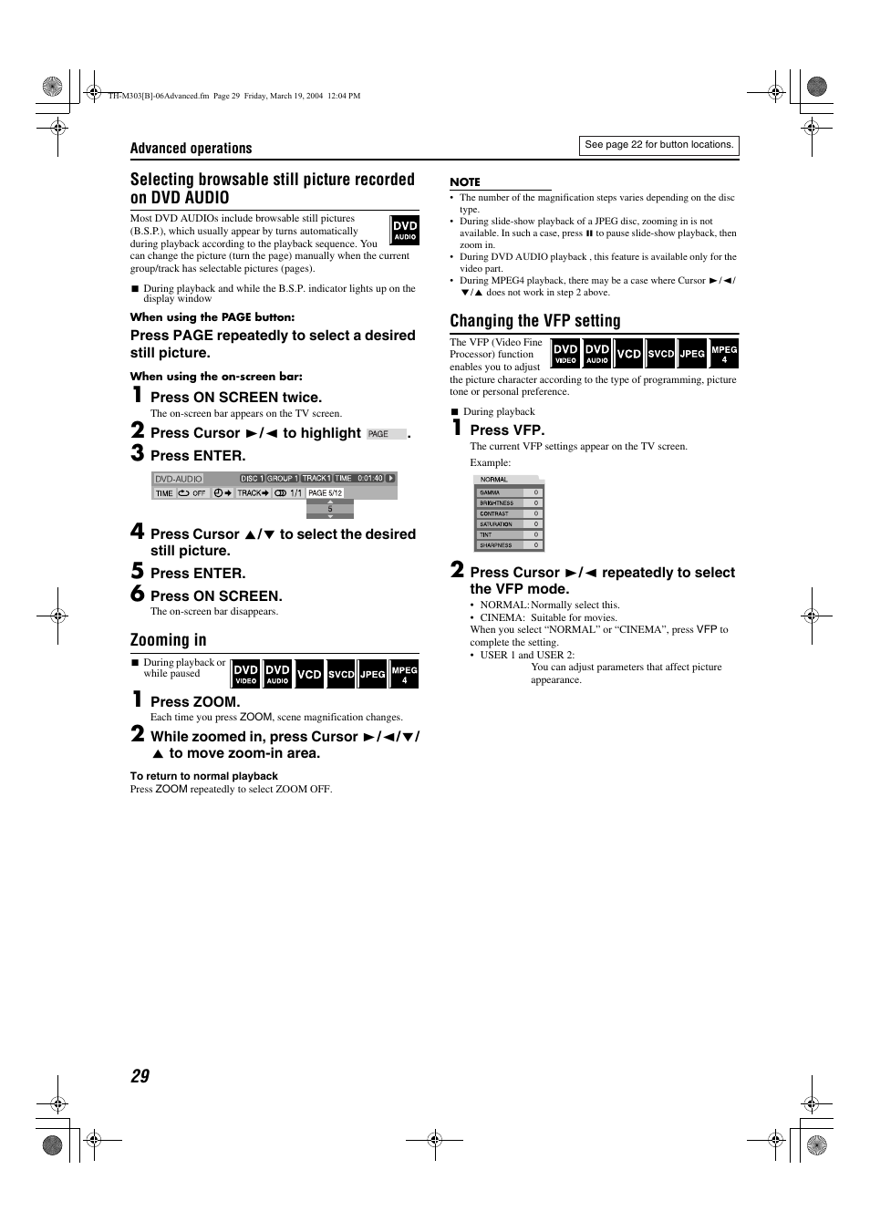 Pg. 29, 29 pg. 29, A pg. 29) | JVC XV-THM303 User Manual | Page 32 / 47