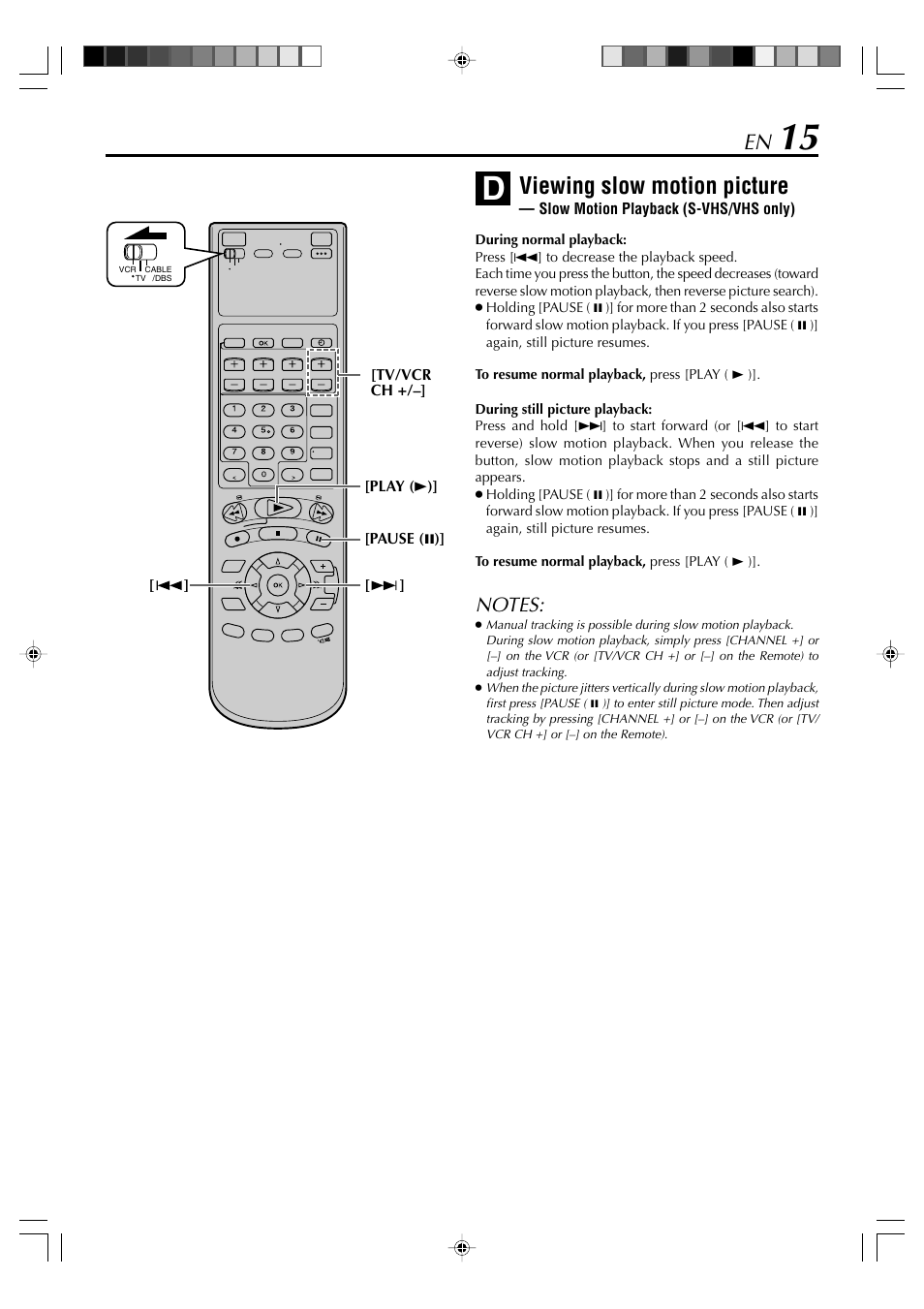 Viewing slow motion picture | JVC SR-VD400E User Manual | Page 15 / 60
