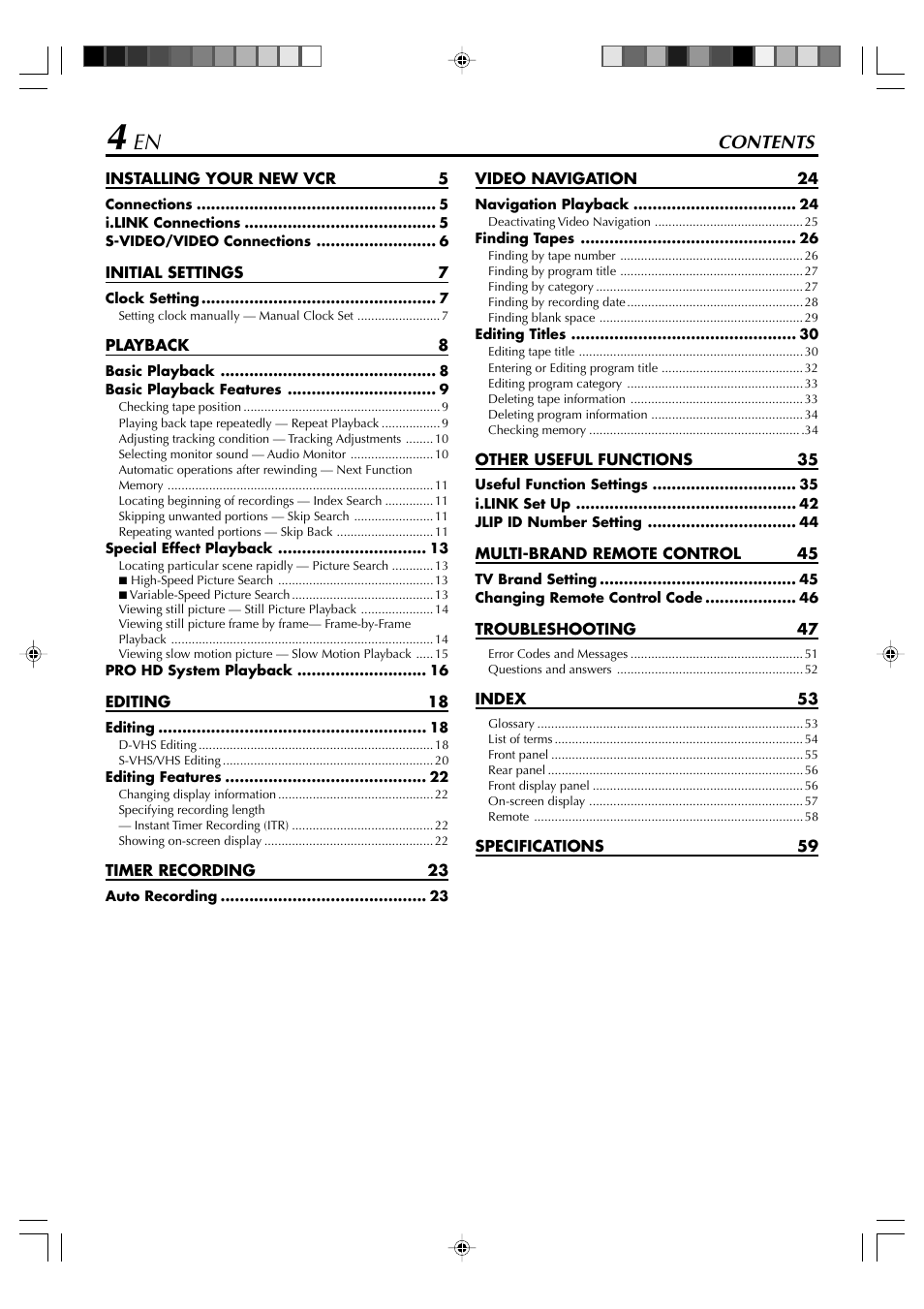 JVC SR-VD400E User Manual | Page 4 / 60