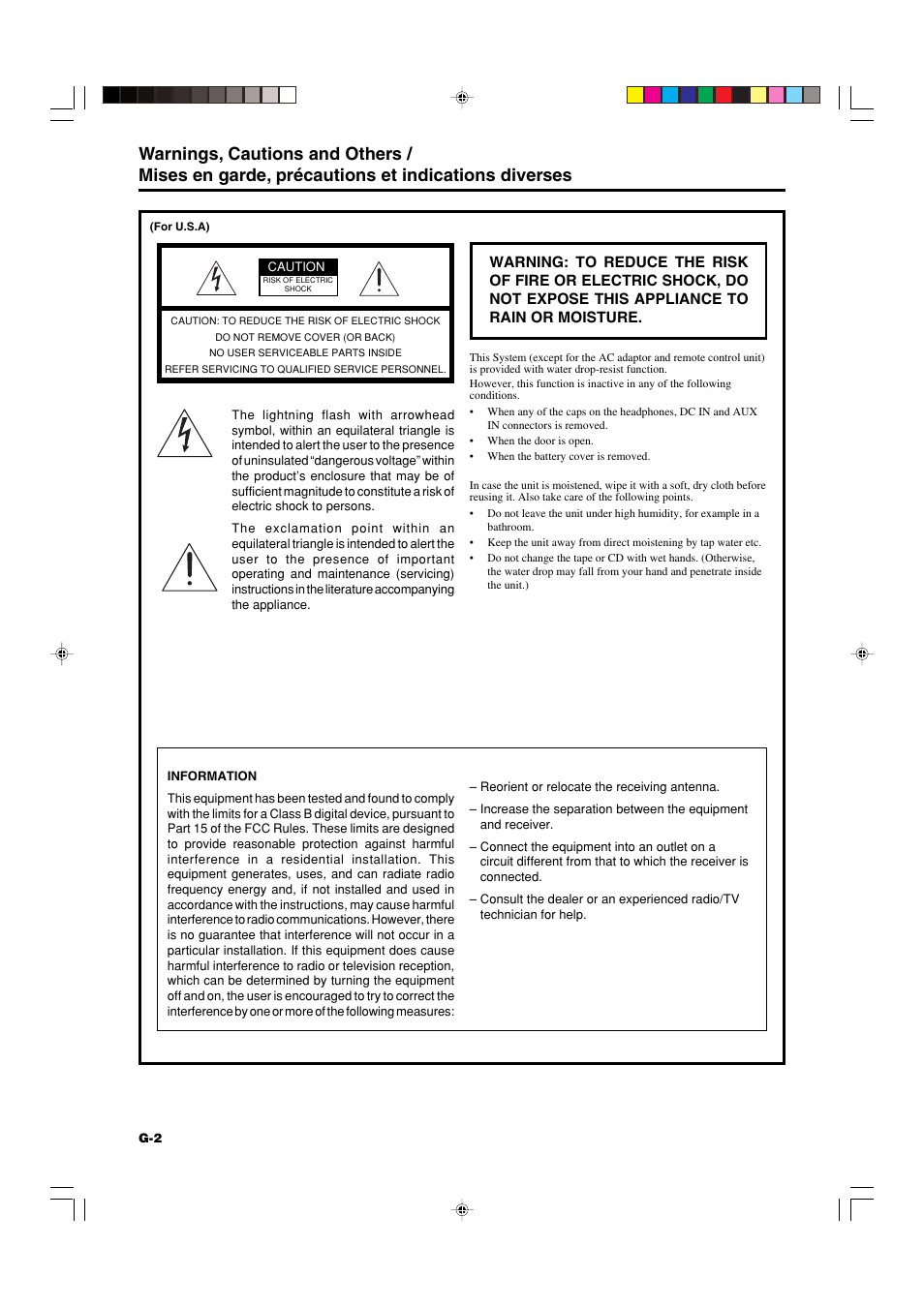 Warnings, cautions and others | JVC RS-WP1WT User Manual | Page 2 / 25