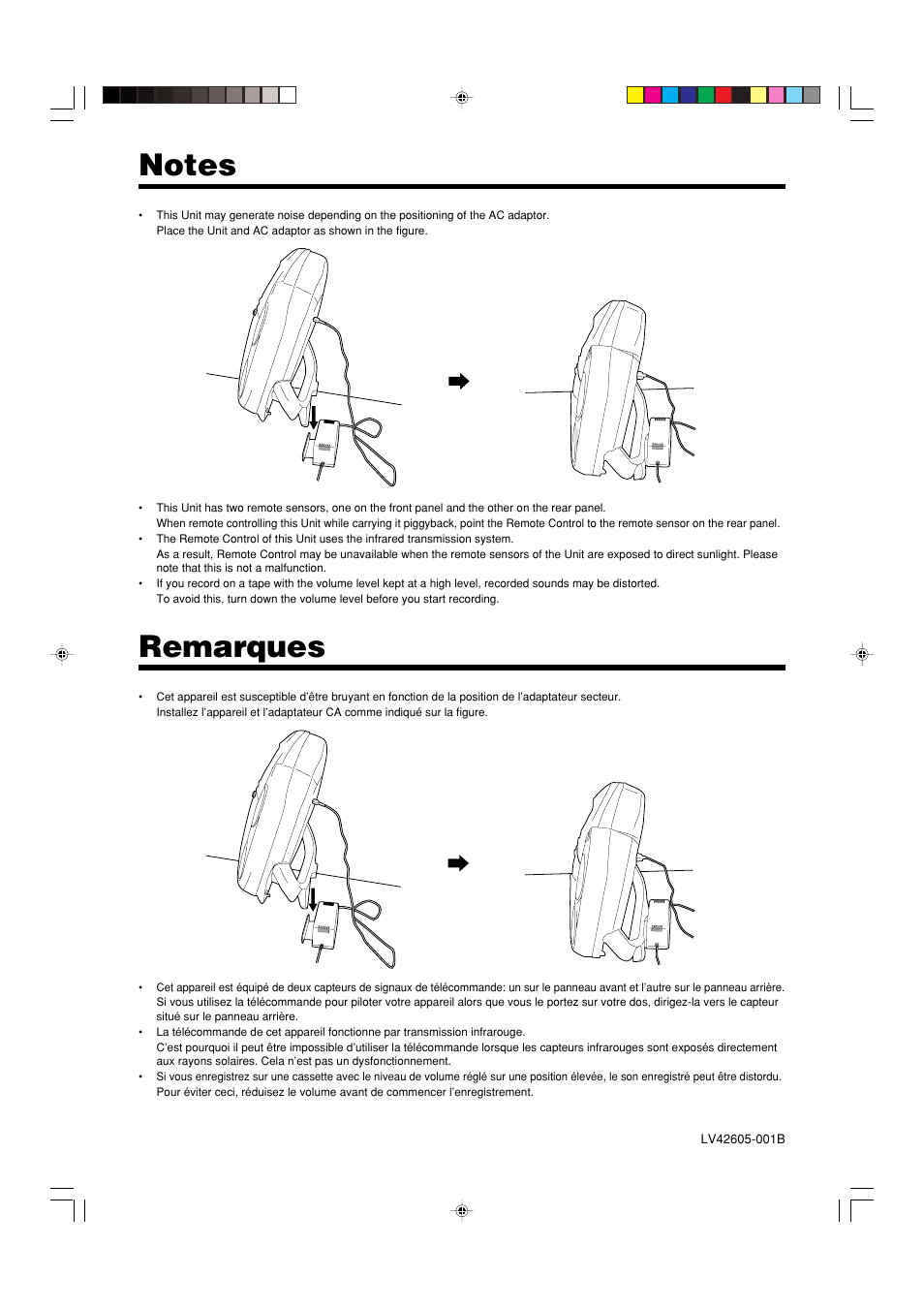 Notes, Remarques | JVC RS-WP1WT User Manual | Page 4 / 25