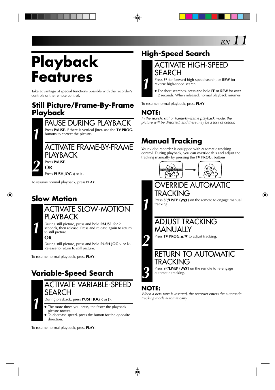 Playback features | JVC HR-J239EE User Manual | Page 11 / 32