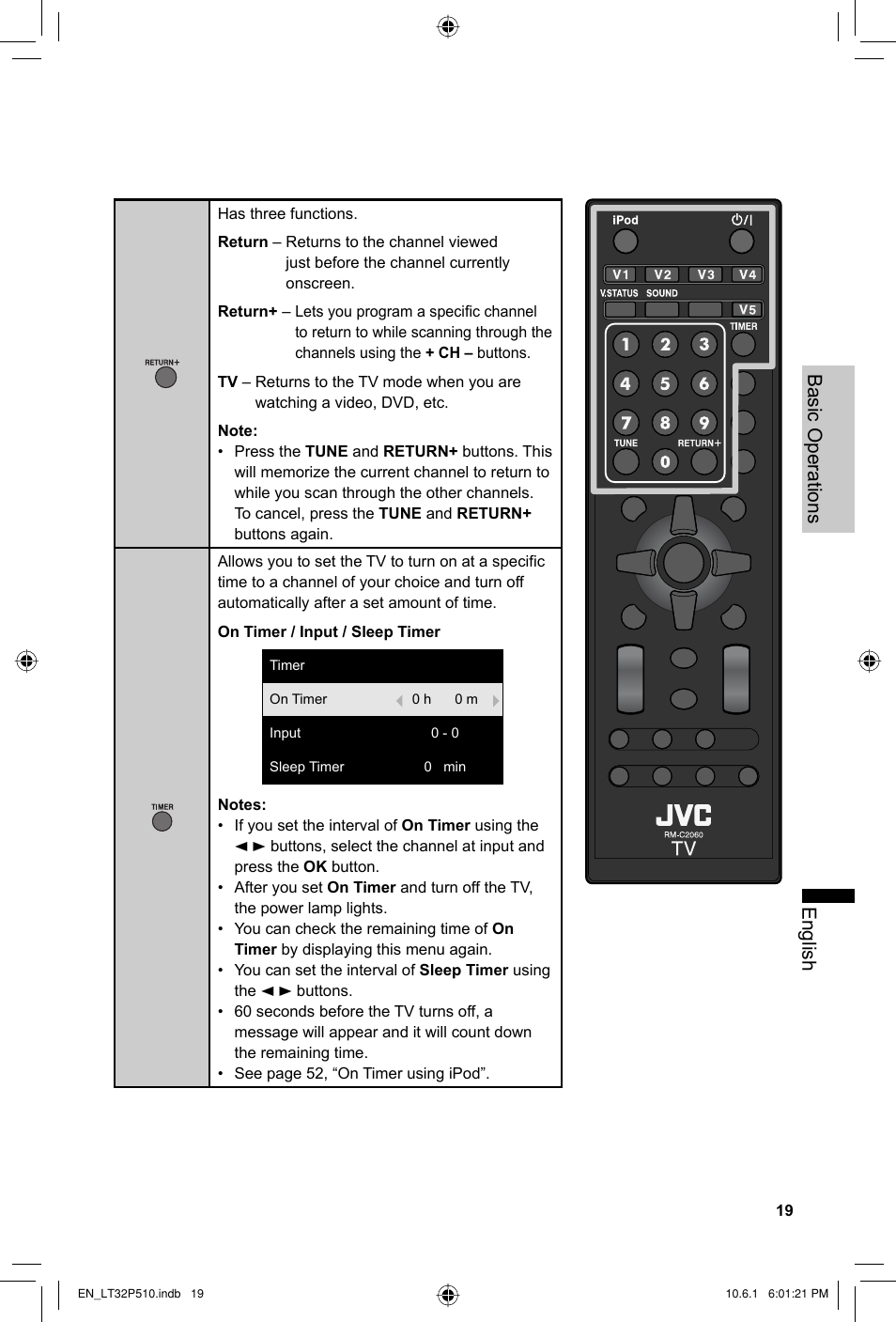 English basic operations | JVC 0610TMH-MW-ST User Manual | Page 19 / 64