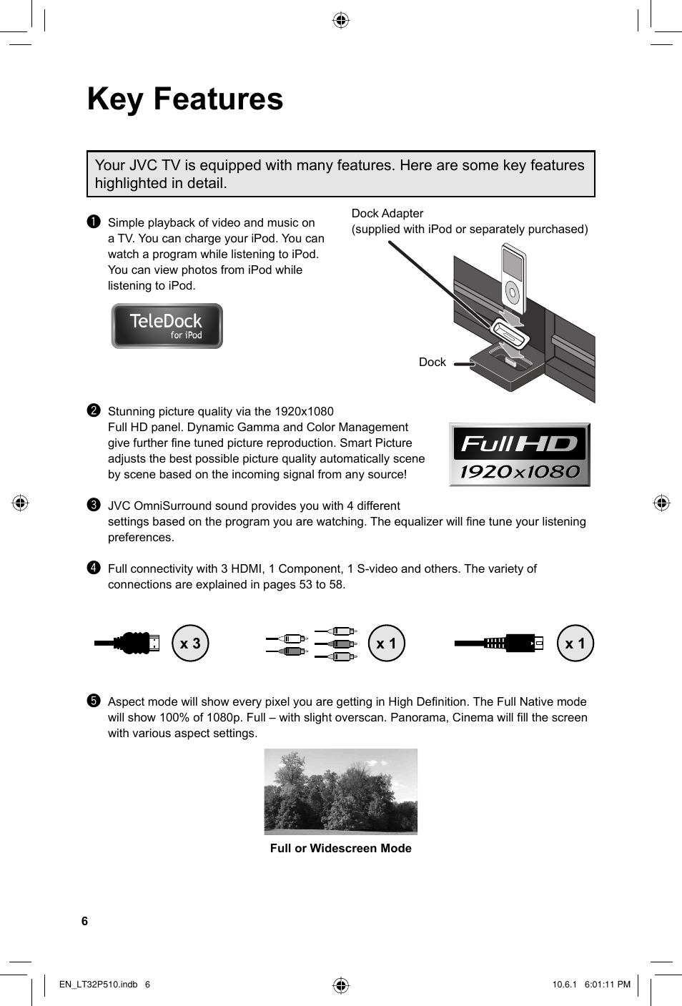 Key features | JVC 0610TMH-MW-ST User Manual | Page 6 / 64