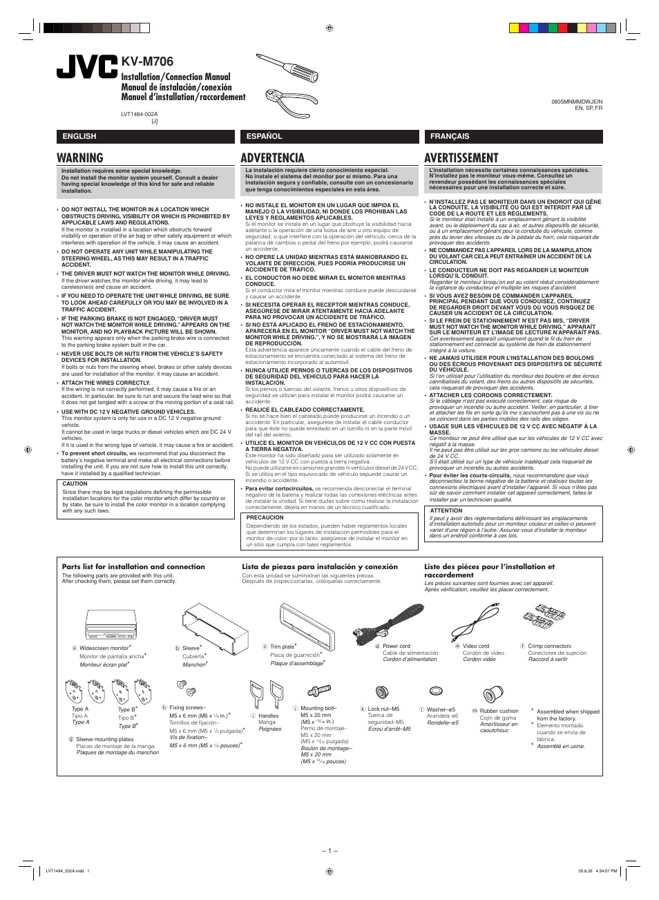 JVC LVT1484-002A User Manual | 4 pages