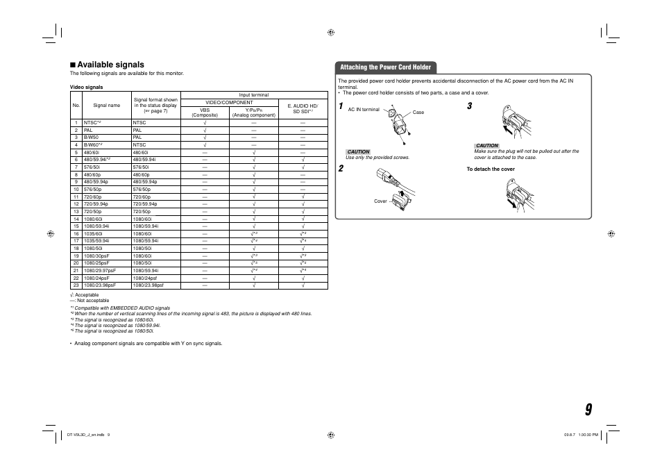 7 available signals | JVC DT-V9L3D User Manual | Page 31 / 46