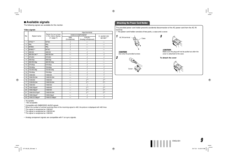 7 available signals | JVC DT-V9L3D User Manual | Page 9 / 46