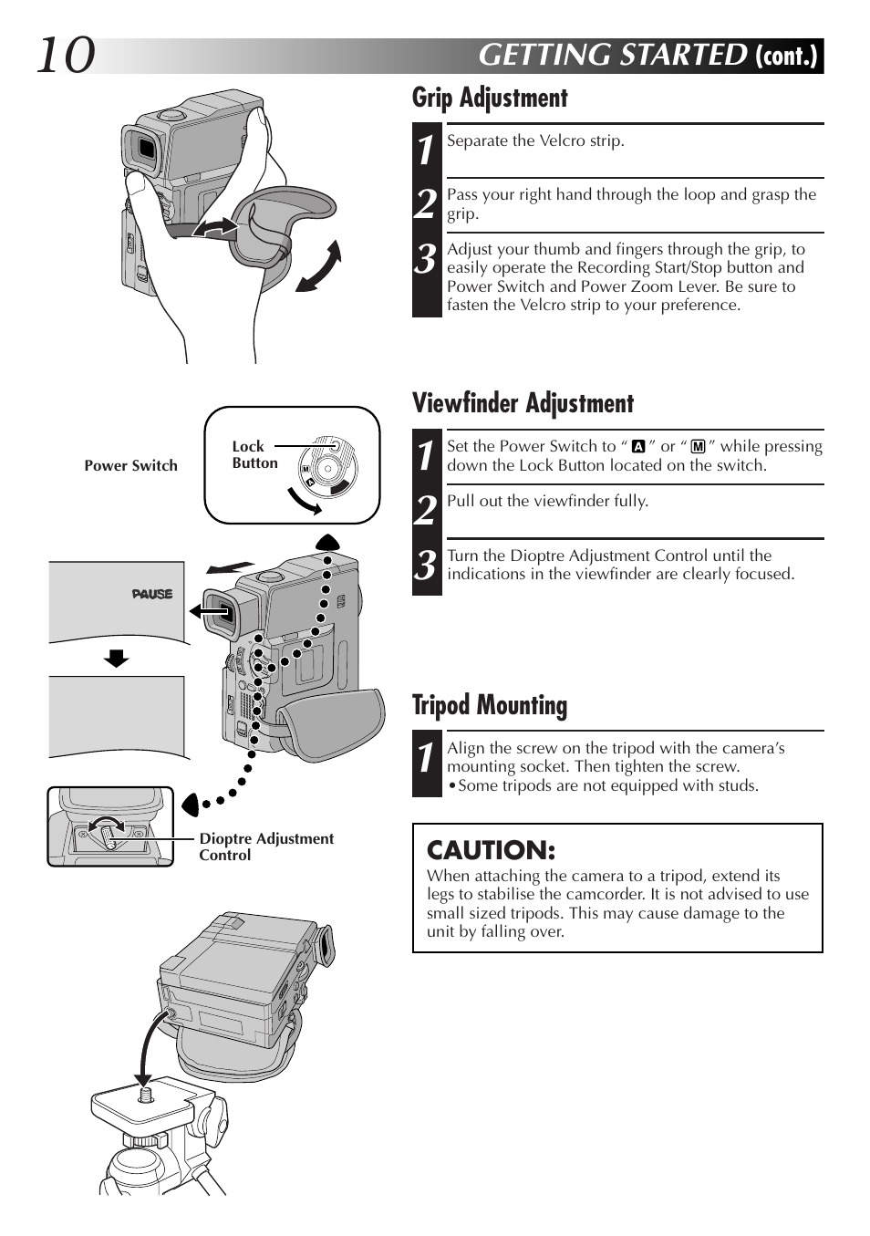Getting started | JVC GR-DVX48A User Manual | Page 10 / 100