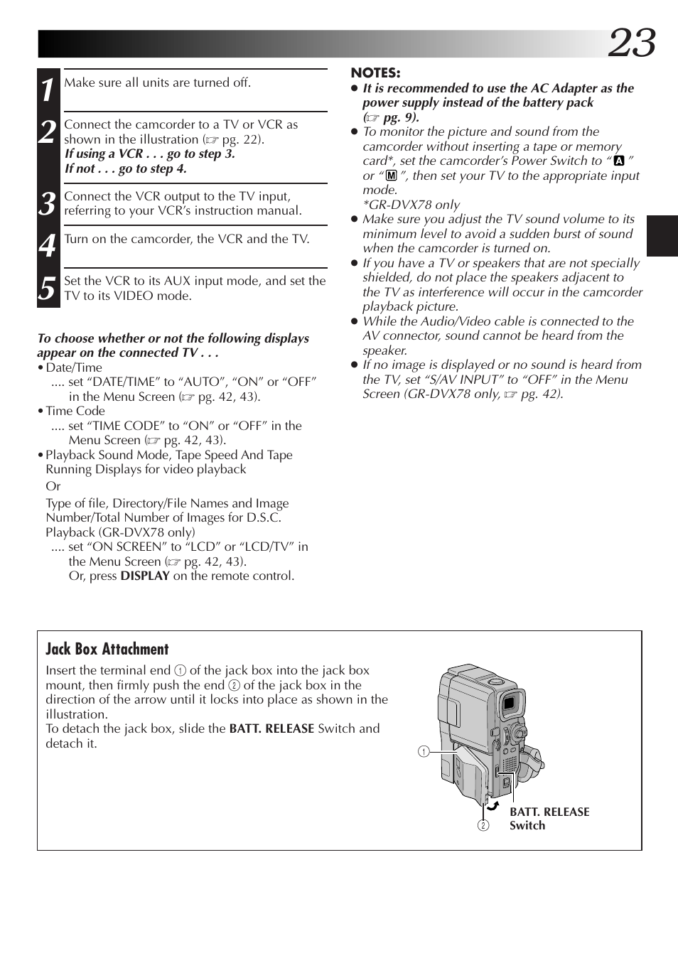 JVC GR-DVX48A User Manual | Page 23 / 100