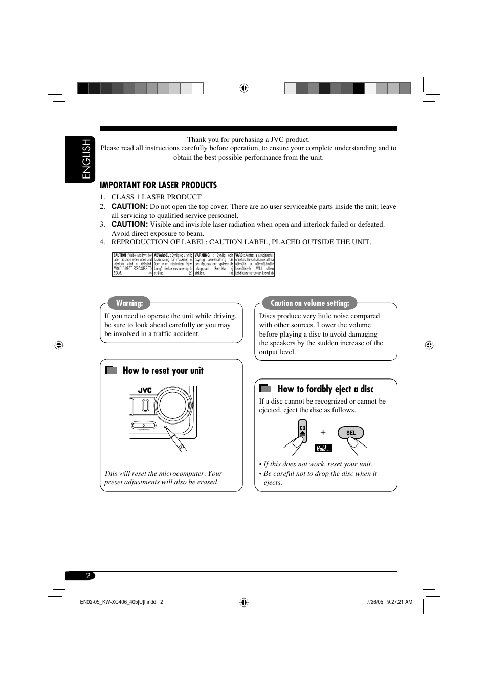 JVC W-XC406 User Manual | Page 2 / 66