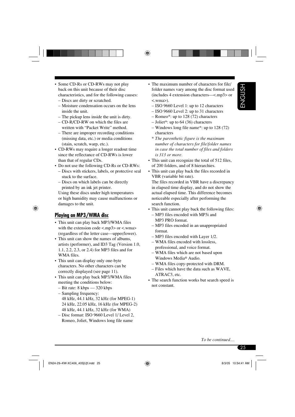 JVC W-XC406 User Manual | Page 25 / 66