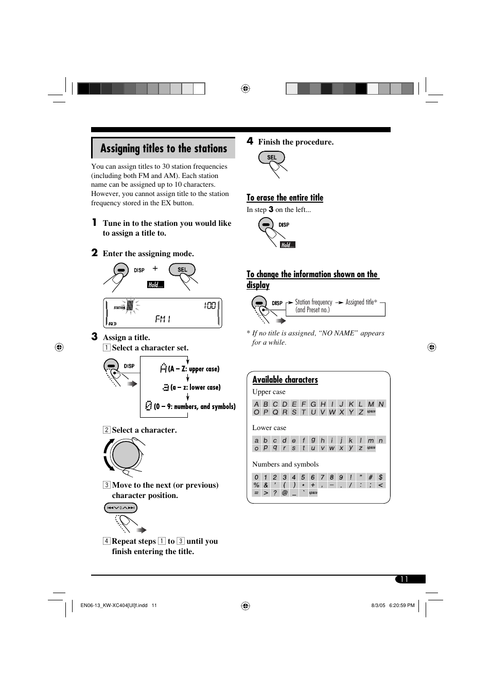 Assigning titles to the stations | JVC W-XC406 User Manual | Page 45 / 66