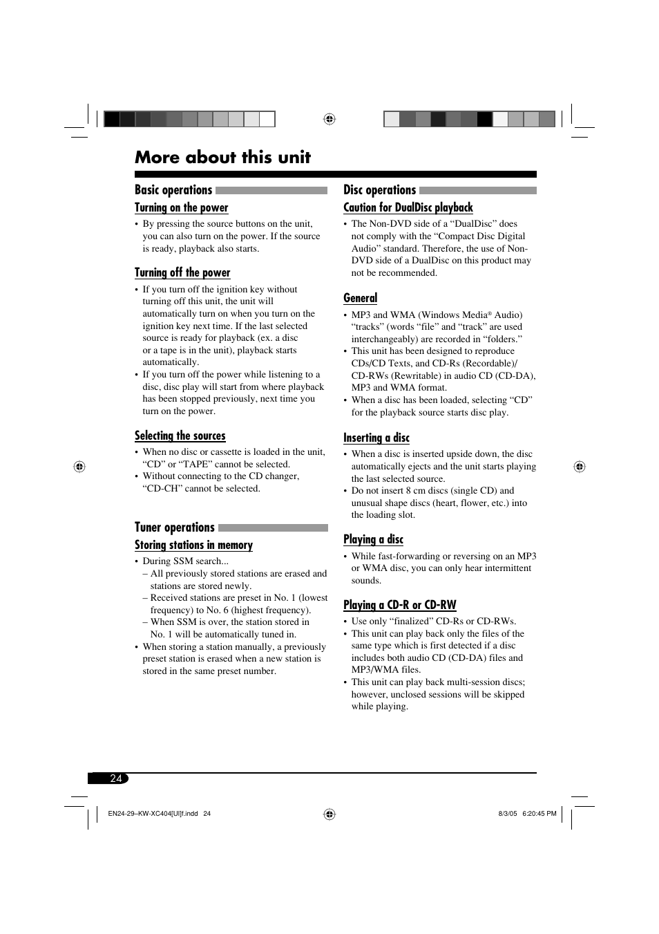 More about this unit | JVC W-XC406 User Manual | Page 58 / 66