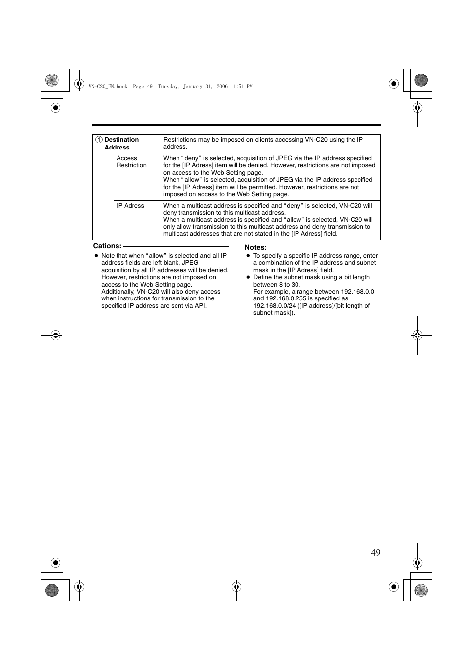 JVC VN-C20 User Manual | Page 49 / 76