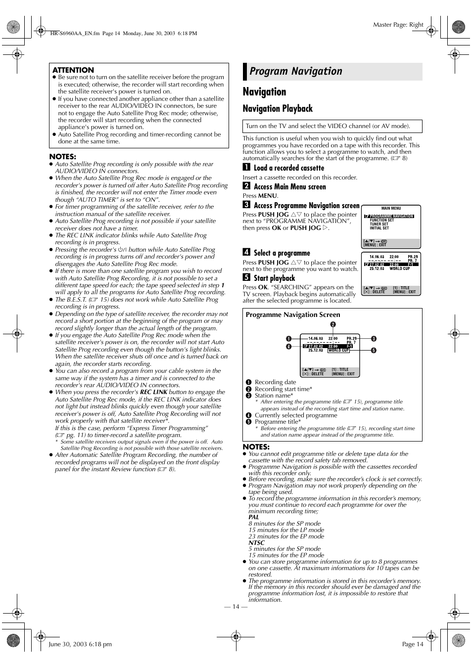 Program navigation, Navigation, Navigation playback | JVC 0703-AH-PJ-BJ User Manual | Page 14 / 28