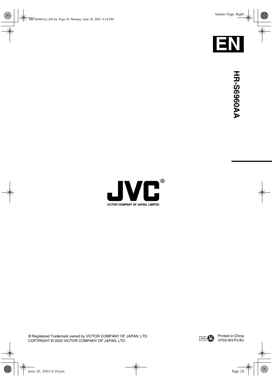 Hr-s6960aa | JVC 0703-AH-PJ-BJ User Manual | Page 28 / 28