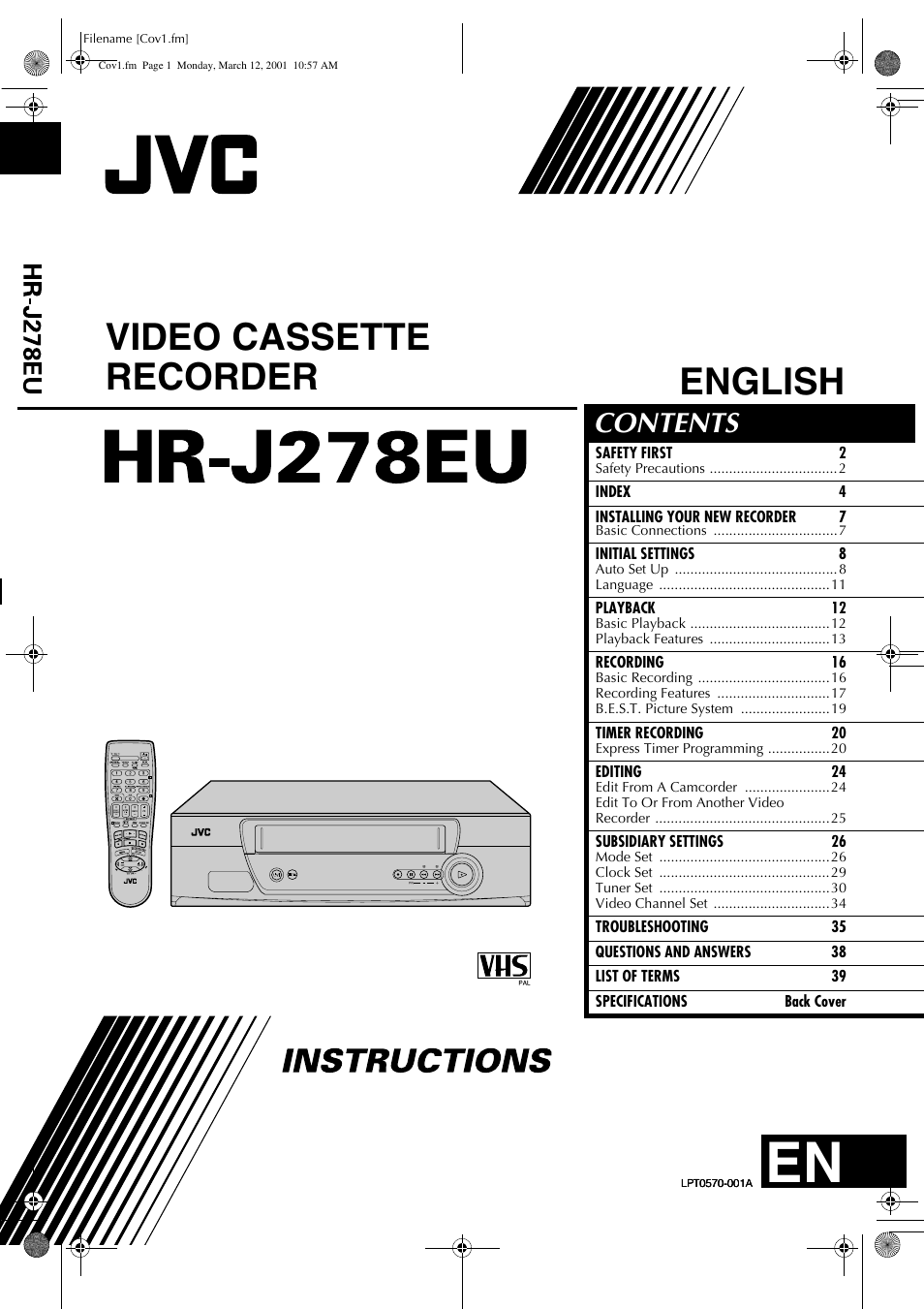 JVC HR-J278EU User Manual | 40 pages