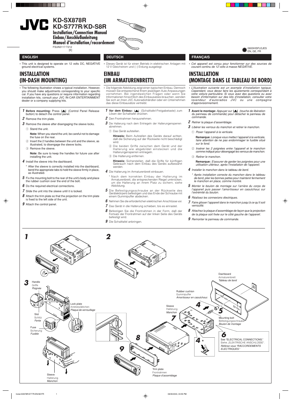 JVC KD-S8R User Manual | 4 pages