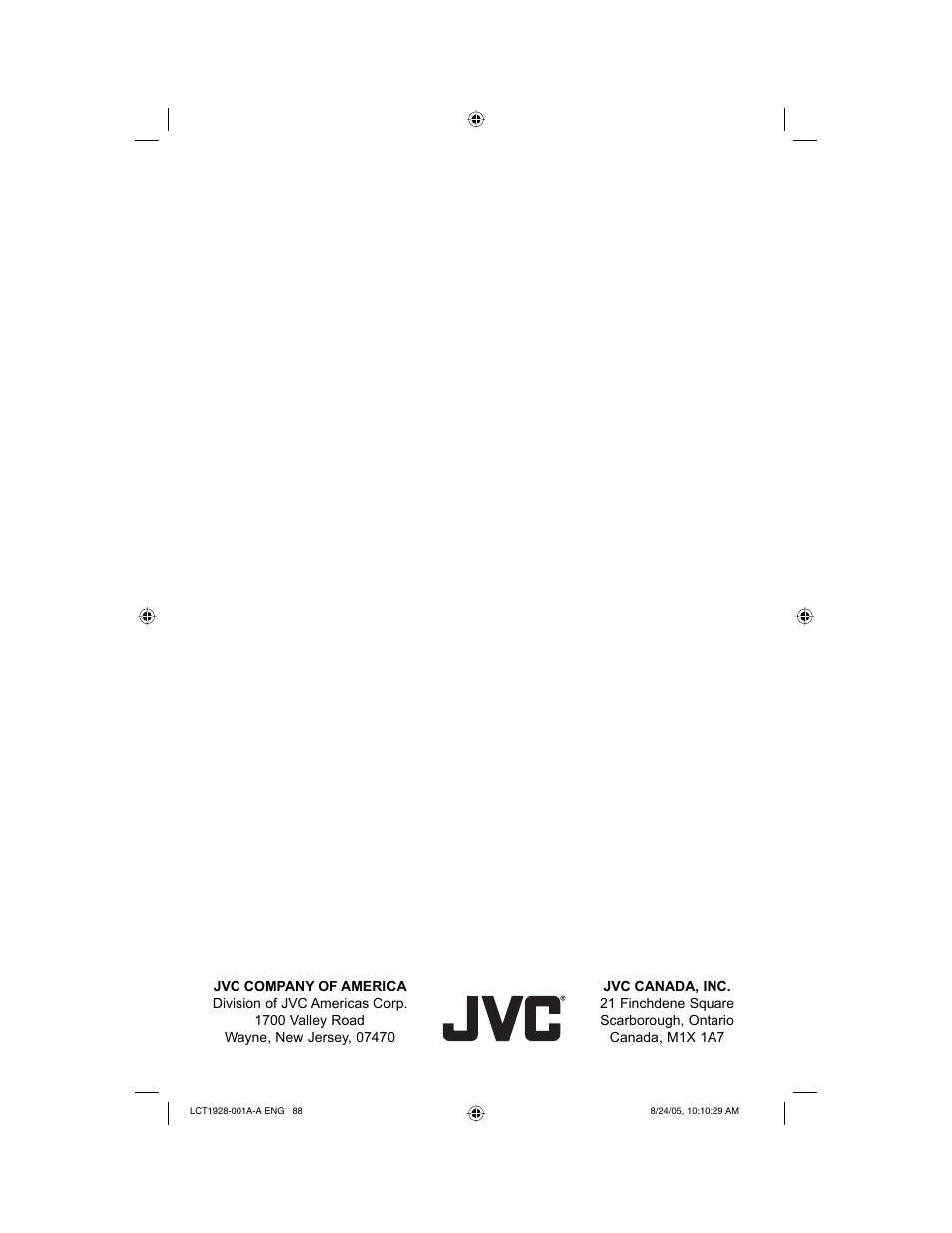 JVC HD-52G456 User Manual | Page 88 / 88