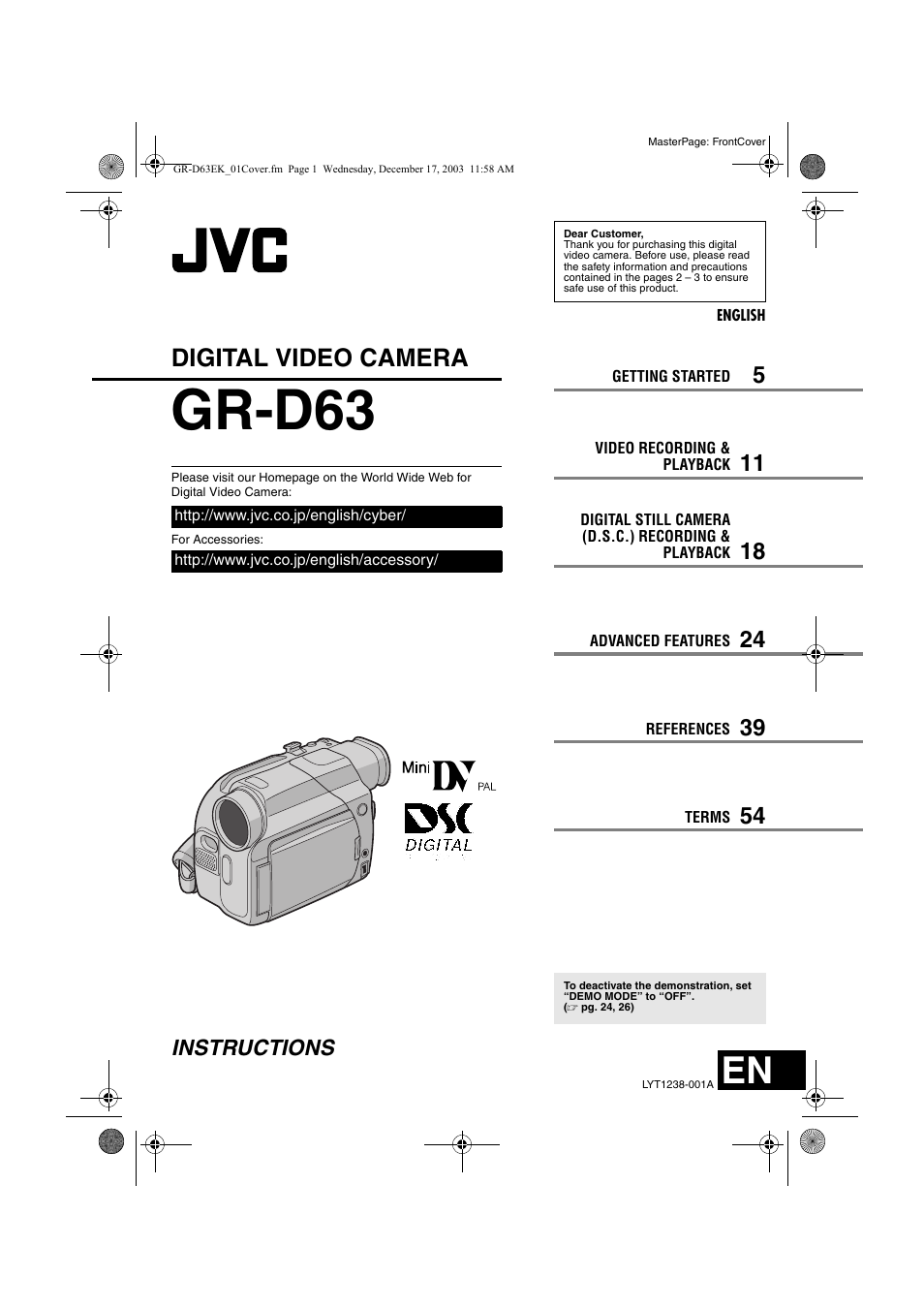 JVC GR-D63 User Manual | 56 pages