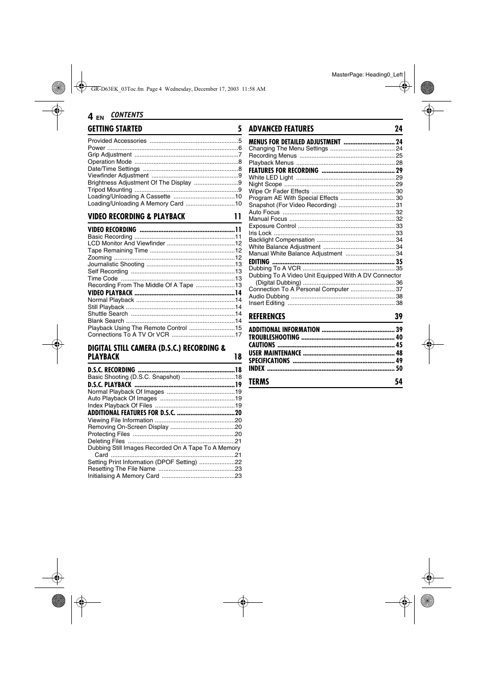 JVC GR-D63 User Manual | Page 4 / 56