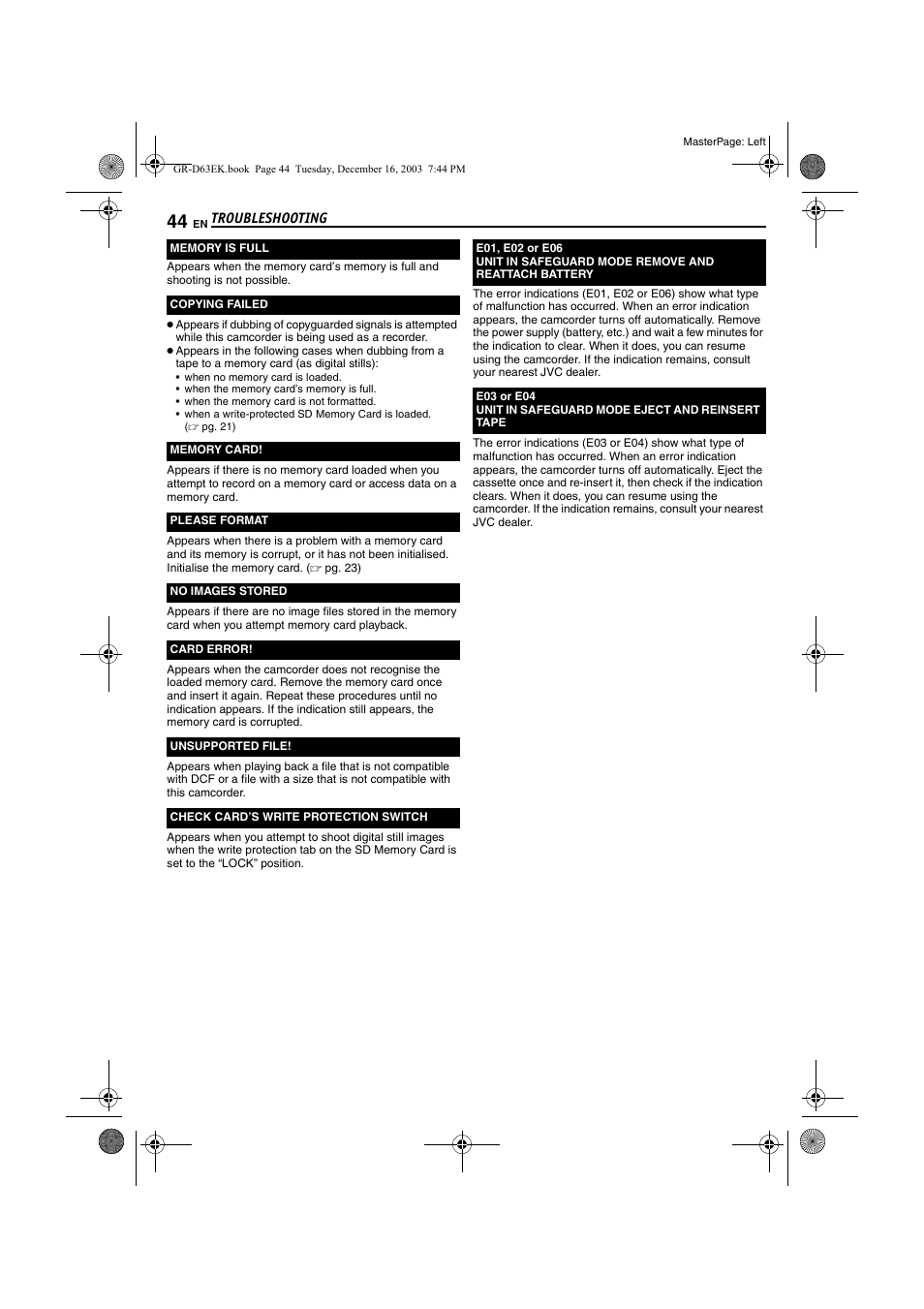 Pg. 44 | JVC GR-D63 User Manual | Page 44 / 56