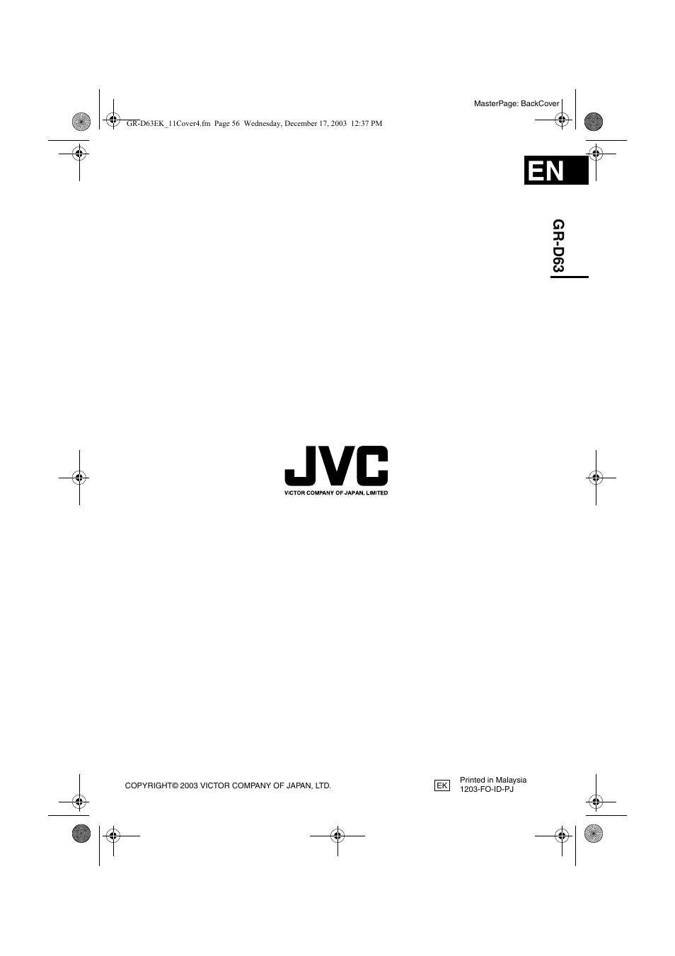 JVC GR-D63 User Manual | Page 56 / 56