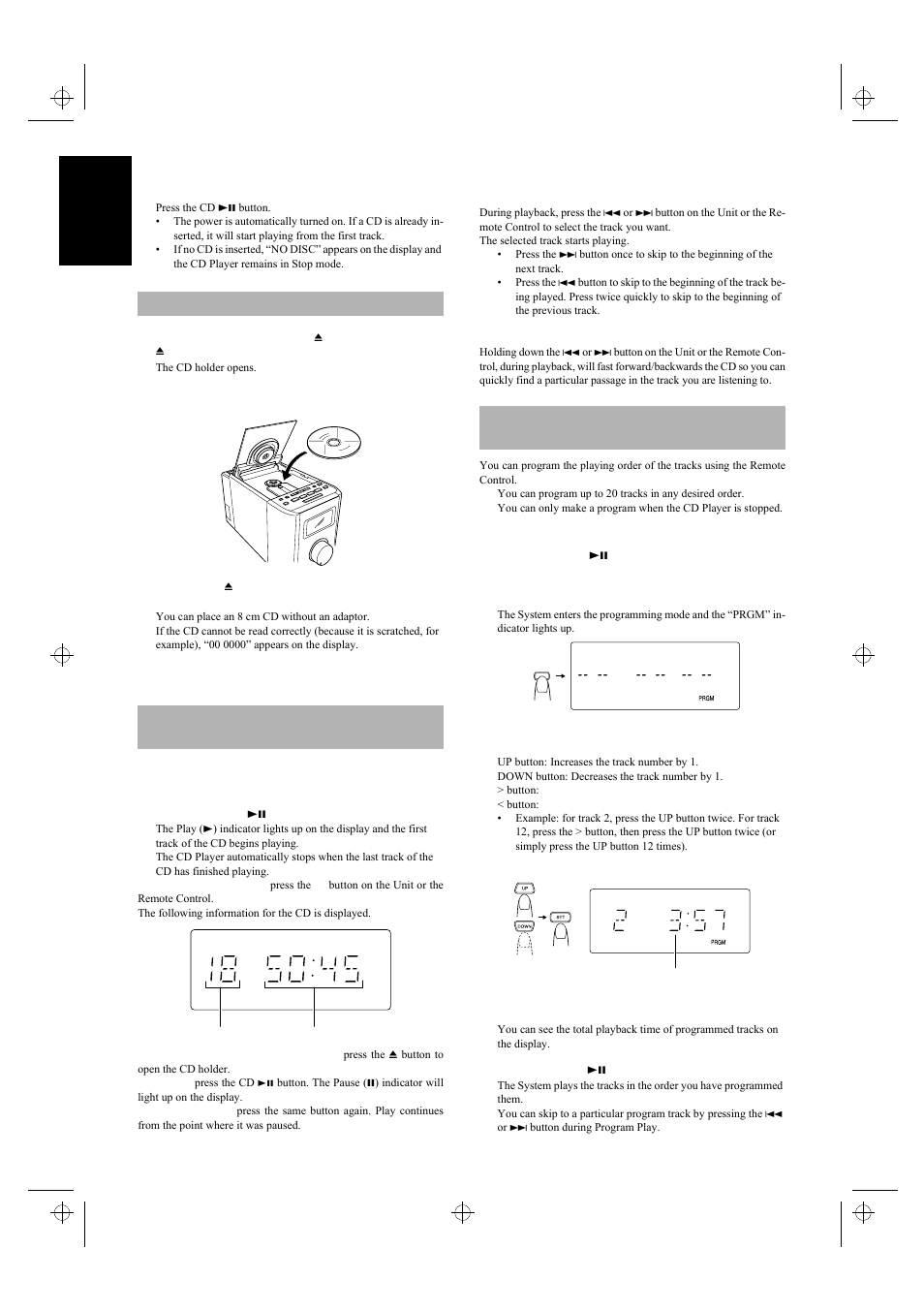 Programming the playing order of the tracks | JVC UX-5500R User Manual | Page 16 / 23