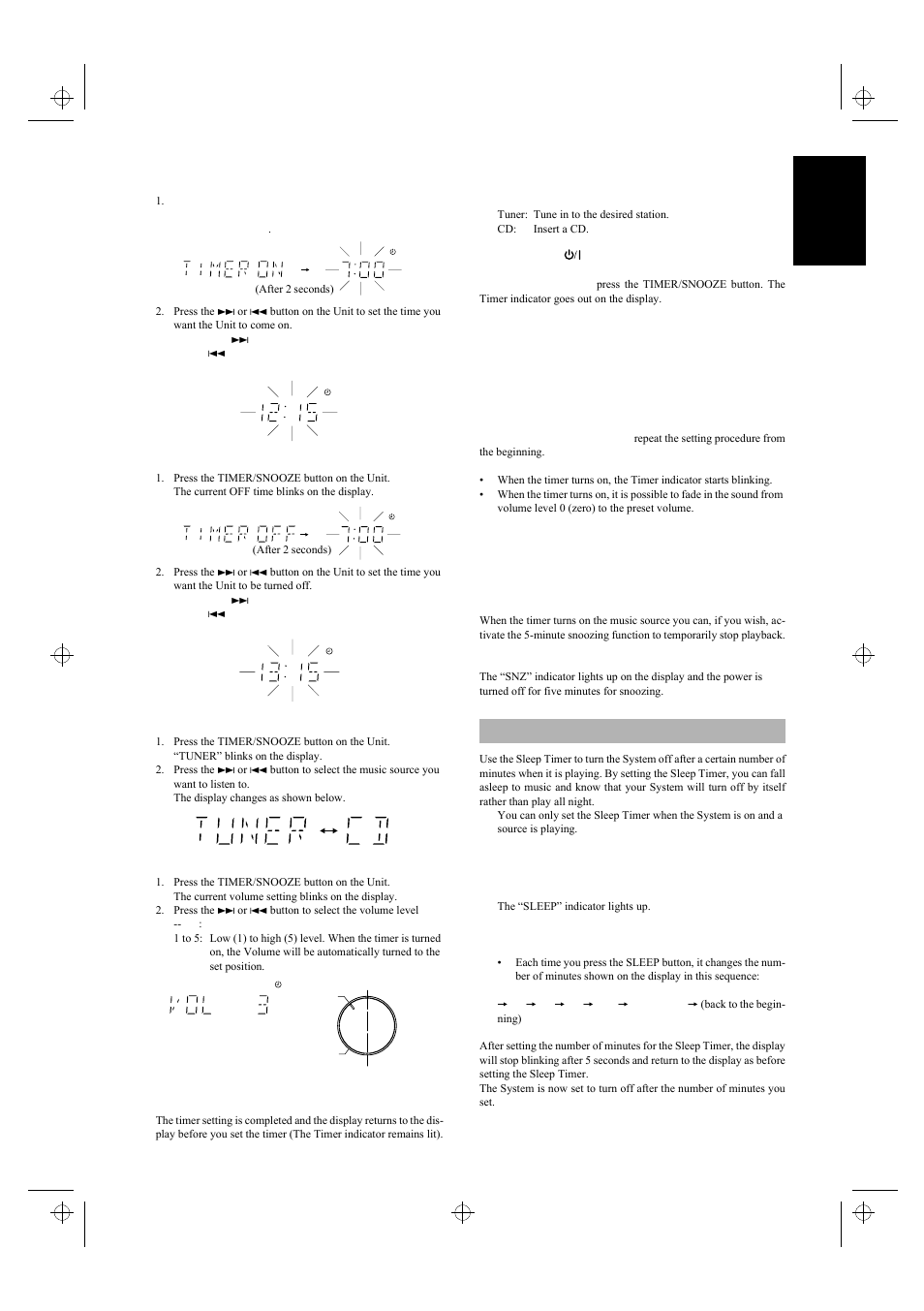 Setting the sleep timer | JVC UX-5500R User Manual | Page 19 / 23