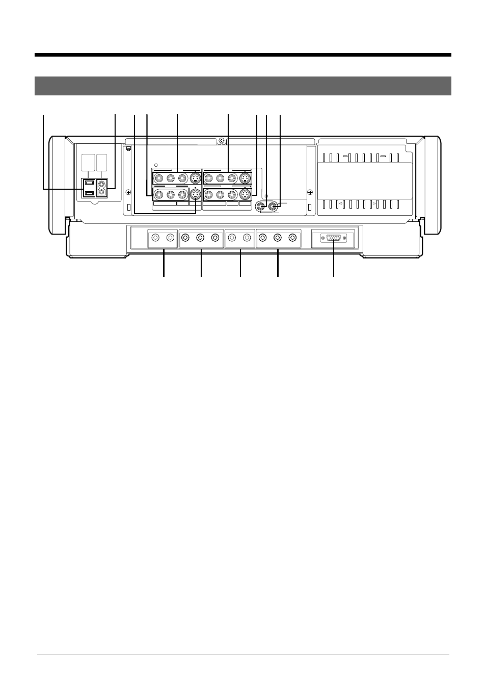 2 controls and connectors rear panel, Socket for peripheral equipment, Ac in socket | S-video input3 connector, Video/audio input2 connectors, S-video/video/audio input connectors, S-video/video/audio output 1 connectors, S-video/video/audio output2 connectors, Remote connector, R.a.edit/preroll connector | JVC SR-W5U User Manual | Page 11 / 36