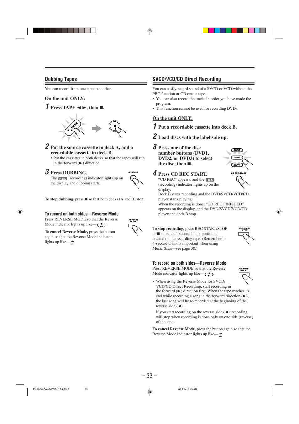 JVC CA-MXDVA9 User Manual | Page 36 / 72