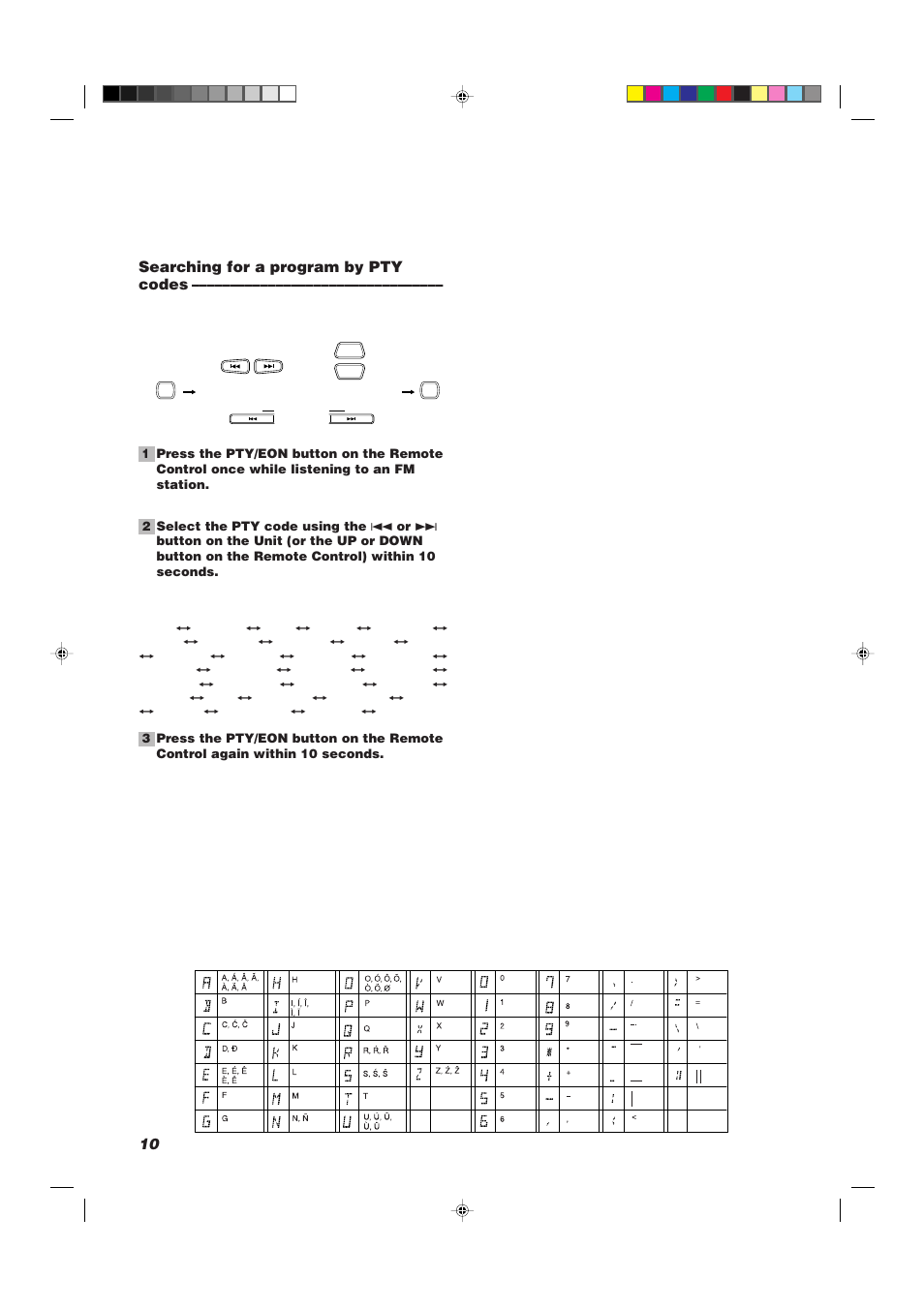 Searching for a program by pty codes | JVC UX-V30R User Manual | Page 14 / 28