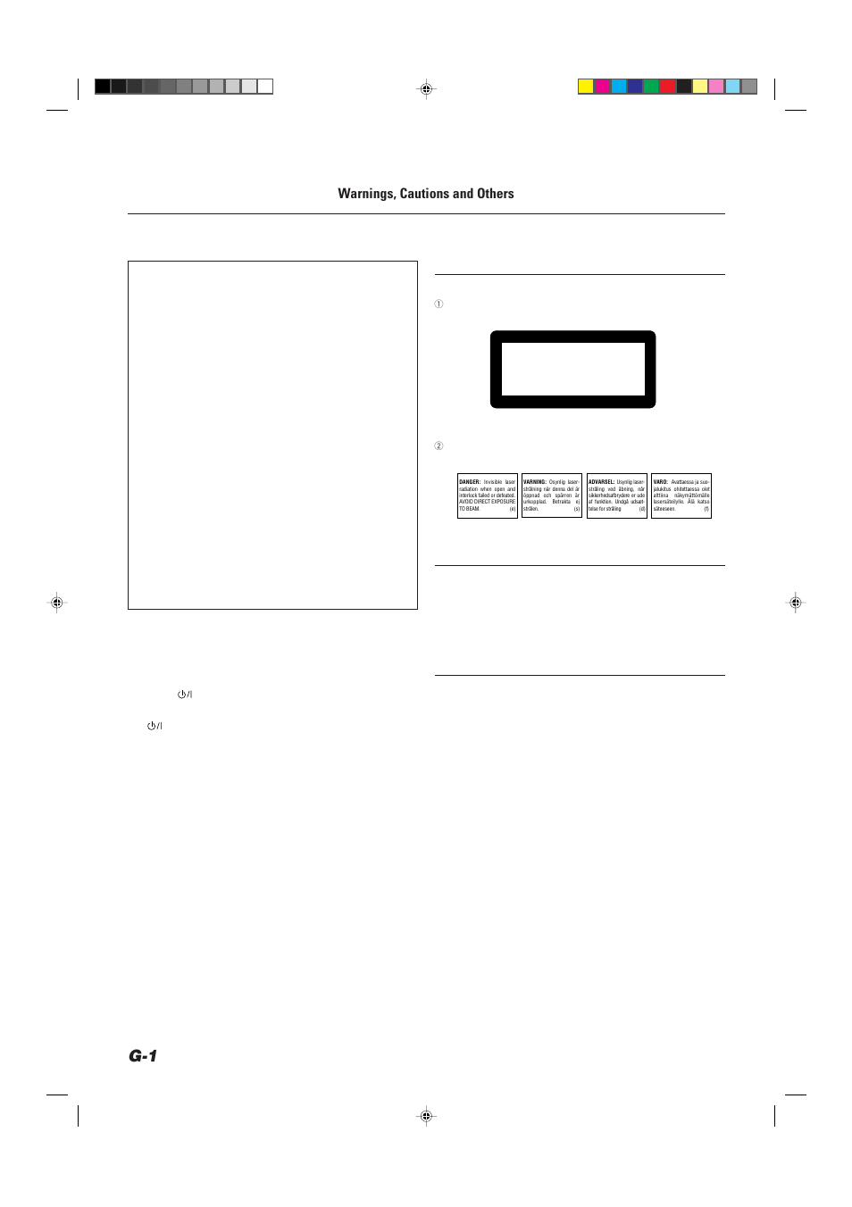 Warnings, cautions and others, Class 1 laser product | JVC UX-V30R User Manual | Page 2 / 28