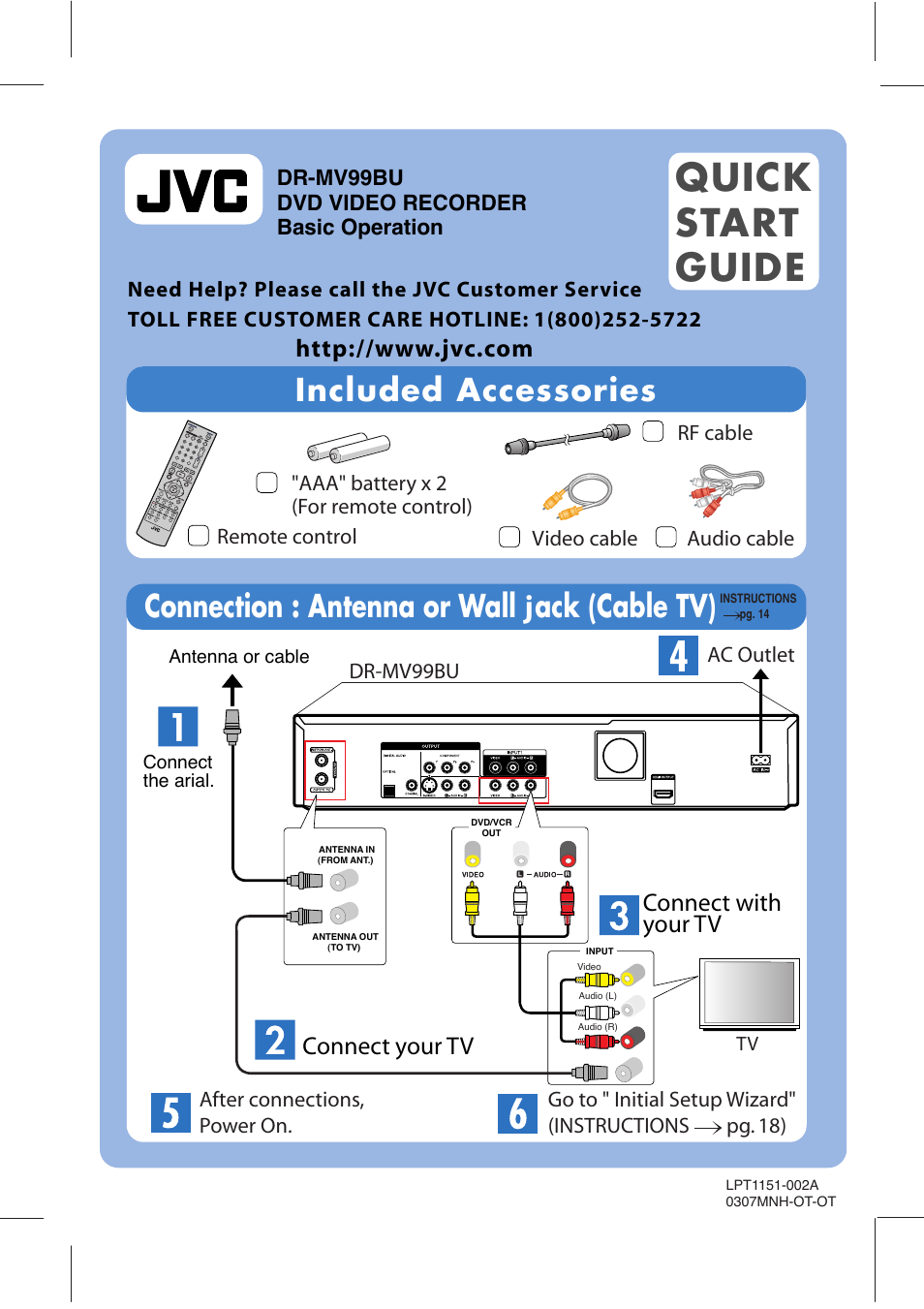 JVC DVD VIDEO RECORDER DR-MV99BU User Manual | 6 pages
