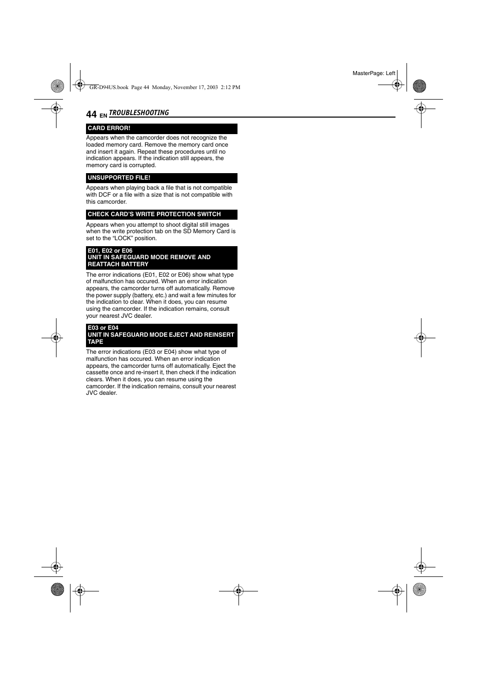 Pg. 44 | JVC GR-D74U User Manual | Page 44 / 56