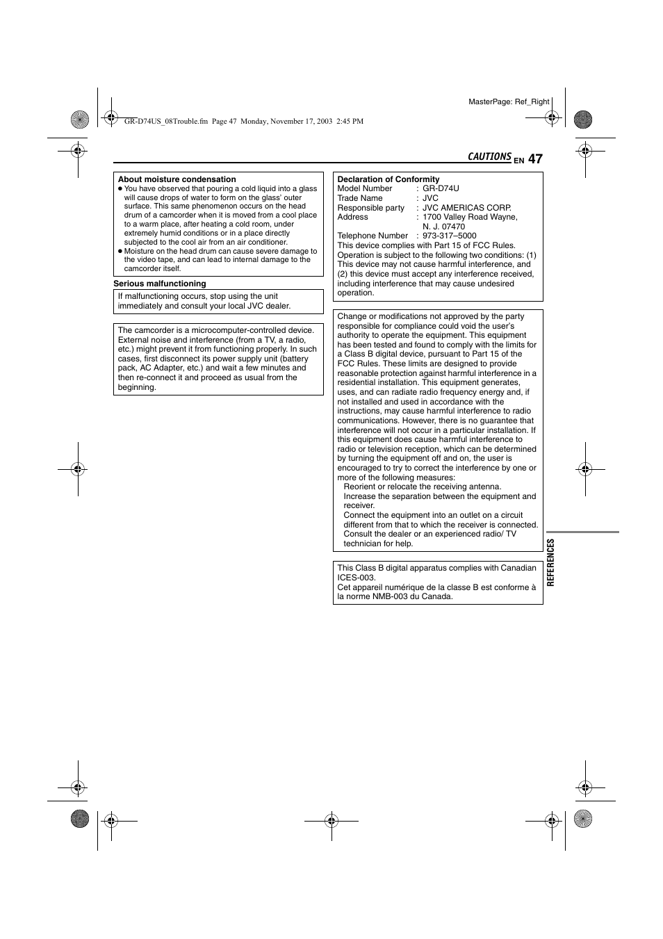 JVC GR-D74U User Manual | Page 47 / 56