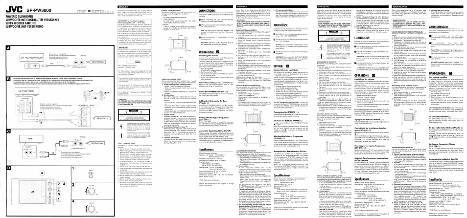 JVC SP-PW3000 User Manual | 1 page