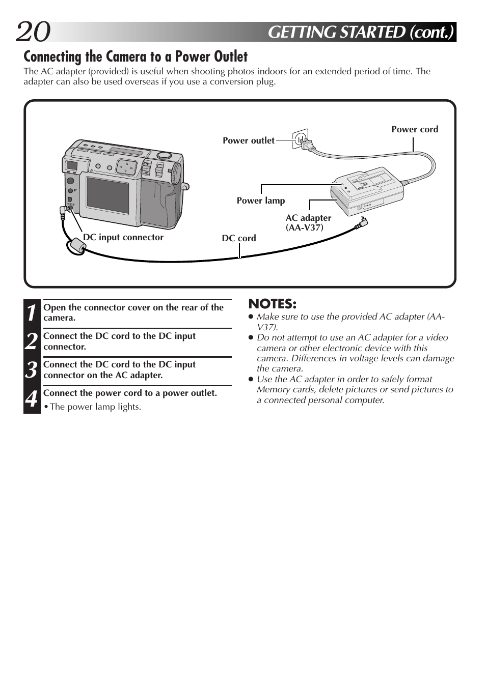 Getting started (cont.) | JVC GC-QX5HD User Manual | Page 20 / 104