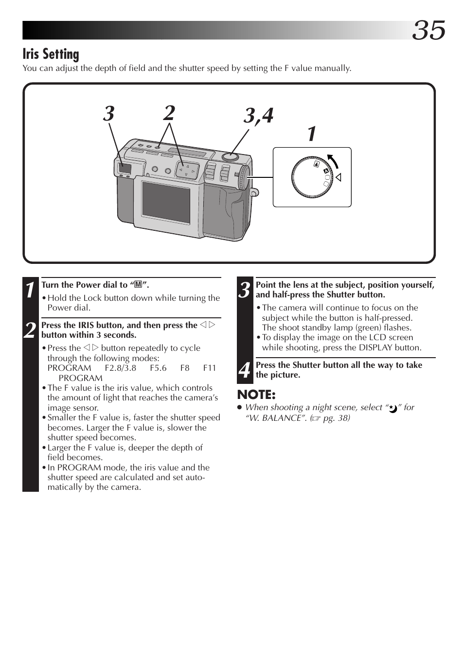 Iris setting | JVC GC-QX5HD User Manual | Page 35 / 104