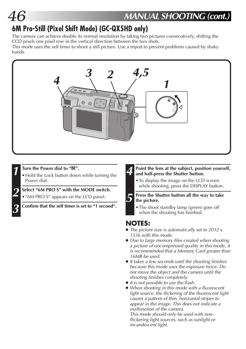 Manual shooting (cont.) | JVC GC-QX5HD User Manual | Page 46 / 104