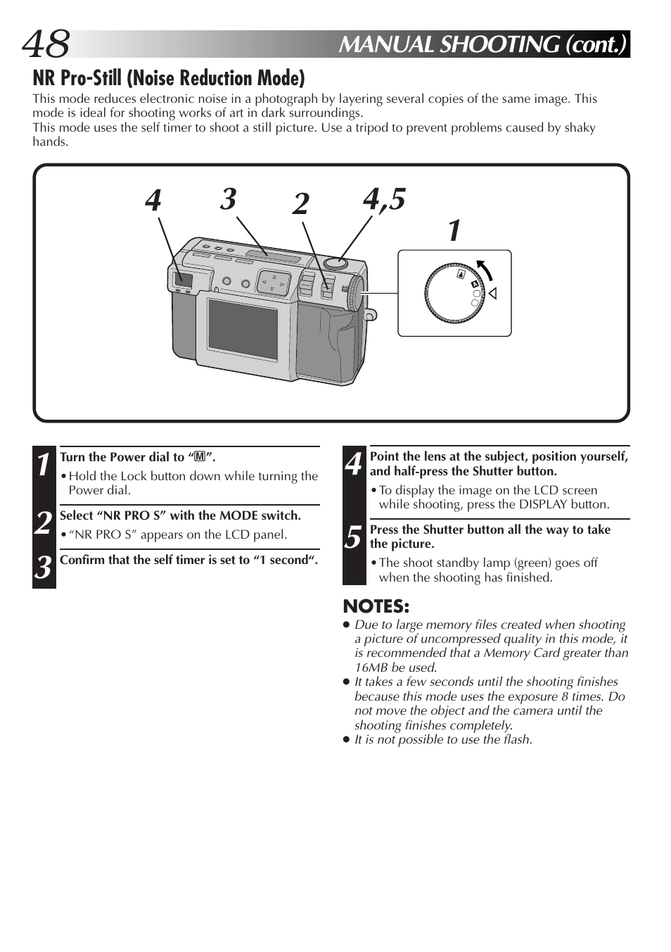 Manual shooting (cont.) | JVC GC-QX5HD User Manual | Page 48 / 104