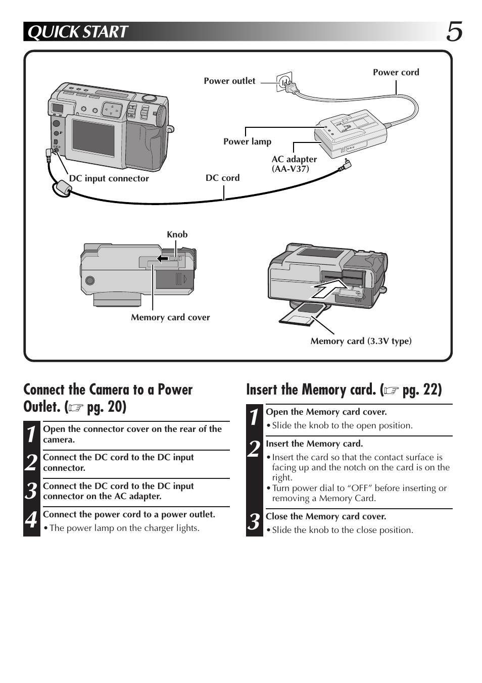 Quick start | JVC GC-QX5HD User Manual | Page 5 / 104